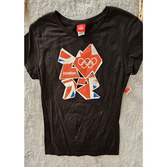 Nwt Vintage‎ 2012 London Olympics T-Shirt Ladies UK Flag Logo Sport Fitted XL - Picture 1 of 2
